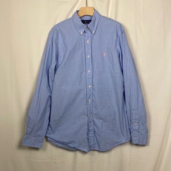 Ralph Lauren Other - Men's Ralph Lauren Blue Checked Casual Button Up Shirt Size Large